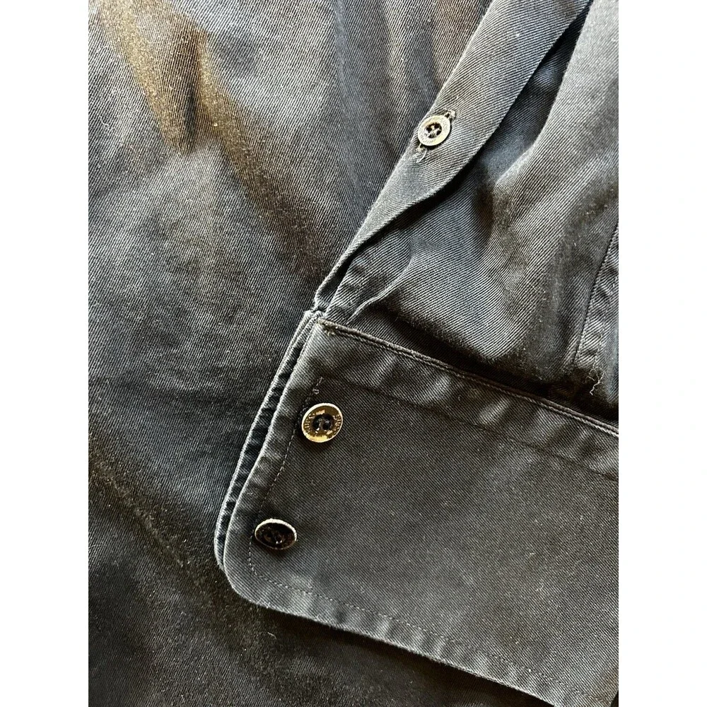 Gucci by Tom Ford Black Vintage Military Classic Button Up Shirt Men’s Size 42